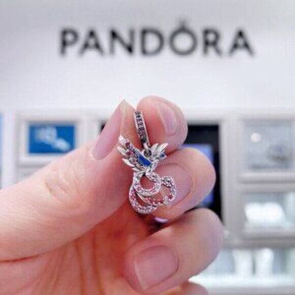 Pandora Mythical Phoenix Dangle Sterling Silver Charm For Pandora Bracelets - Picture 3 of 5